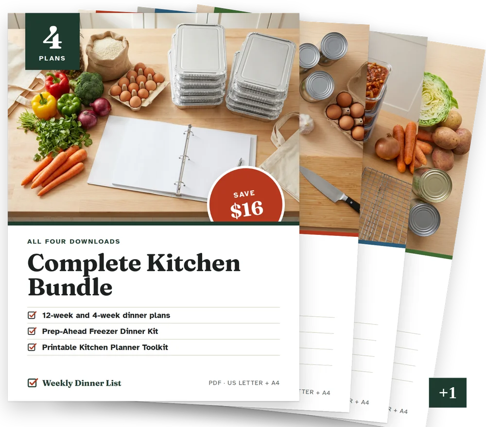 Complete Kitchen Bundle cover with the plan covers behind it