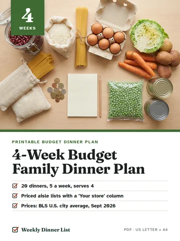 4-Week Budget Family Dinner Plan cover