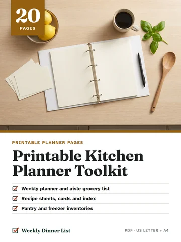 Printable Kitchen Planner Toolkit cover